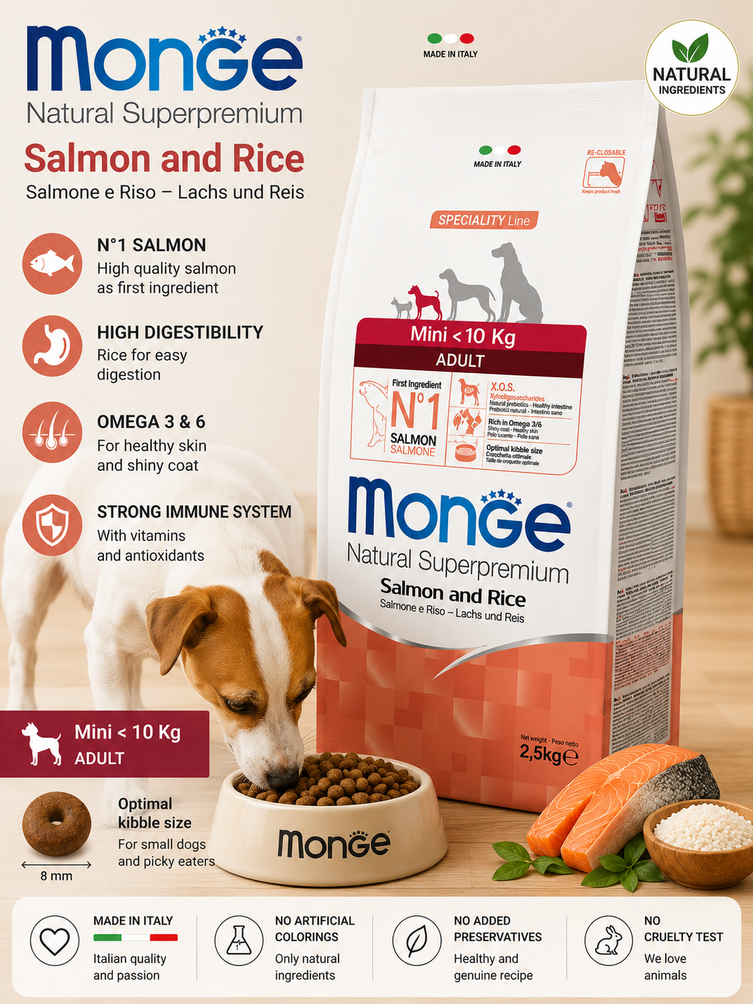 š¶ Monge Natural Superpremium Salmon & Rice Mini Adult