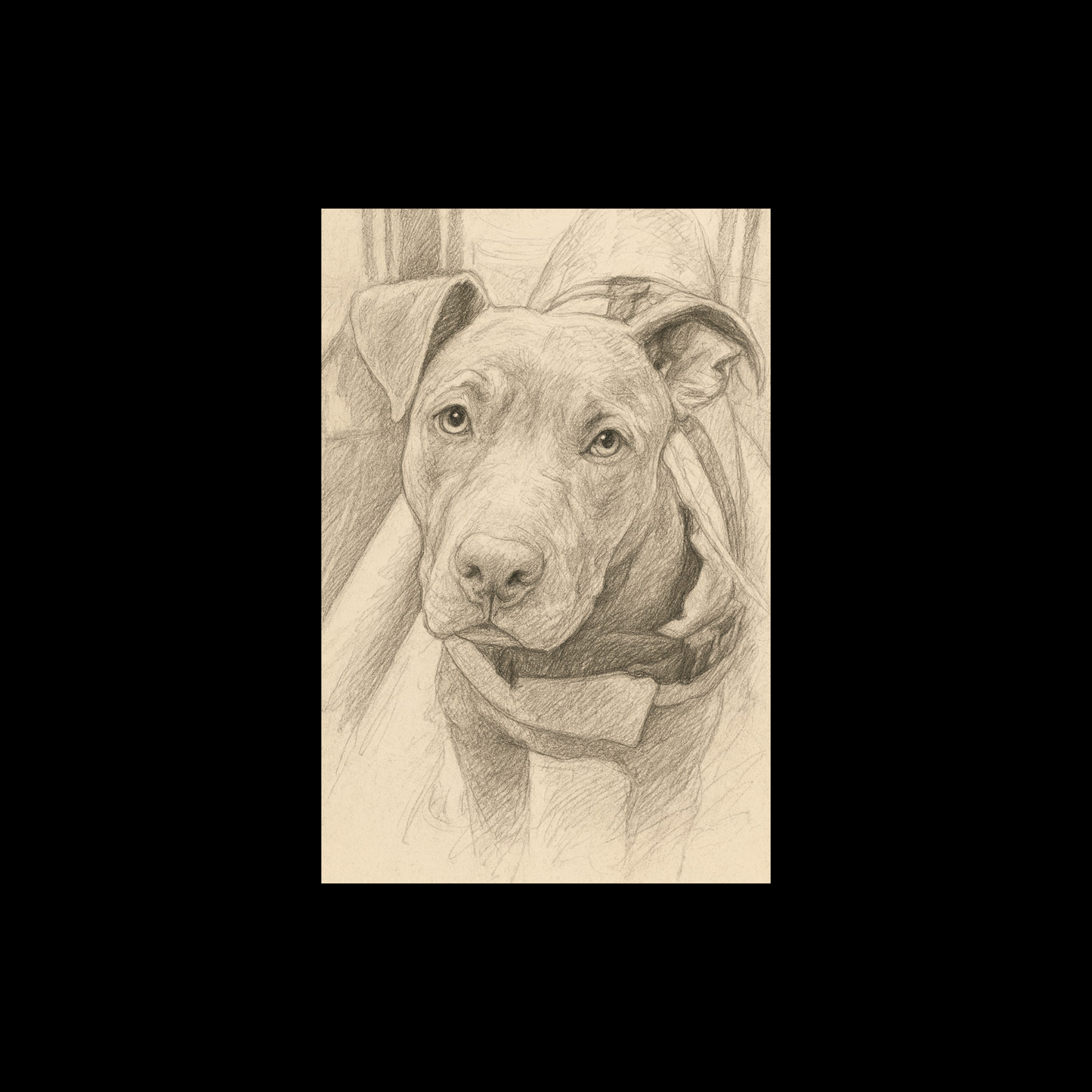 תיק בד שחור עם איור כלב