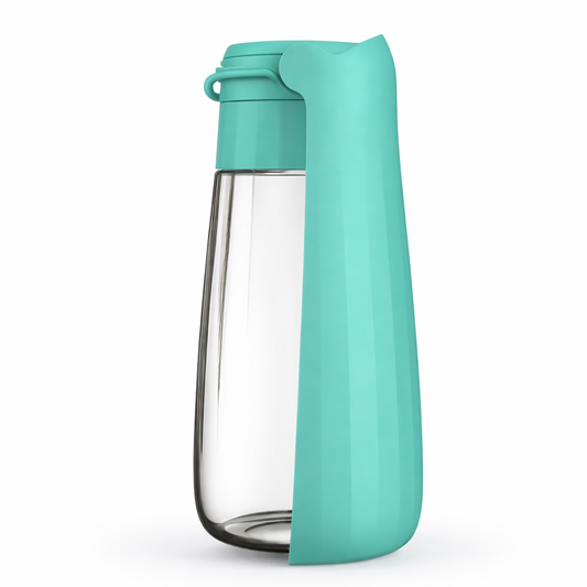 בקבוק מים נייד לחיות מחמד – 550 מ״ל כולל קערת שתייה מתקפלת