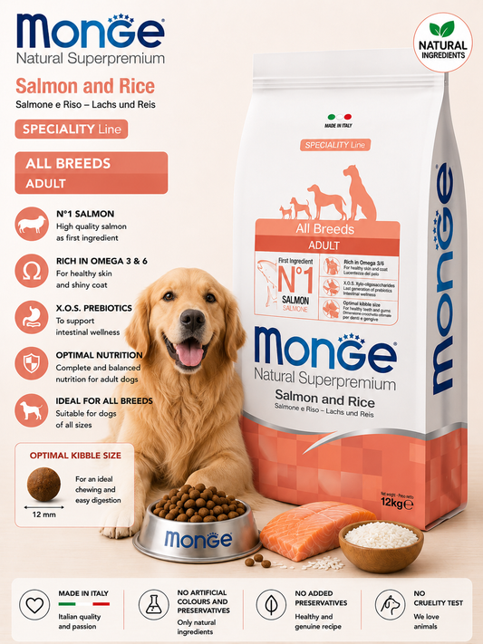 🐶 Monge Natural Superpremium Salmon & Rice All Breeds Adult