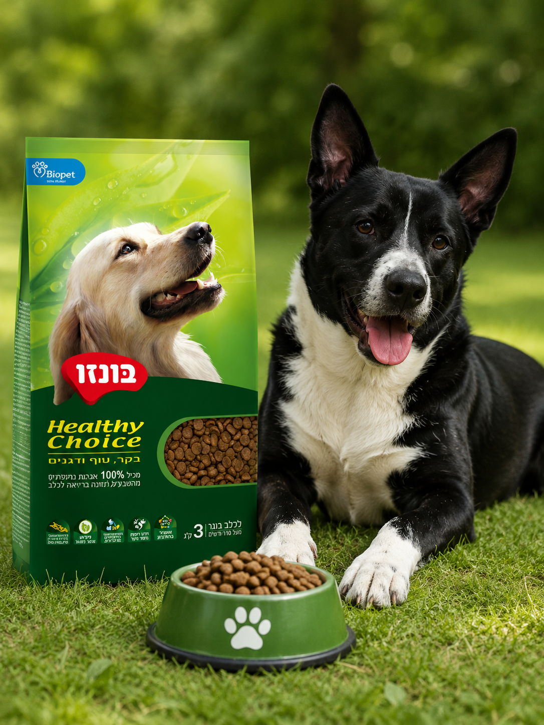 🐶 בונזו Healthy Choice – בקר, עוף וירקות