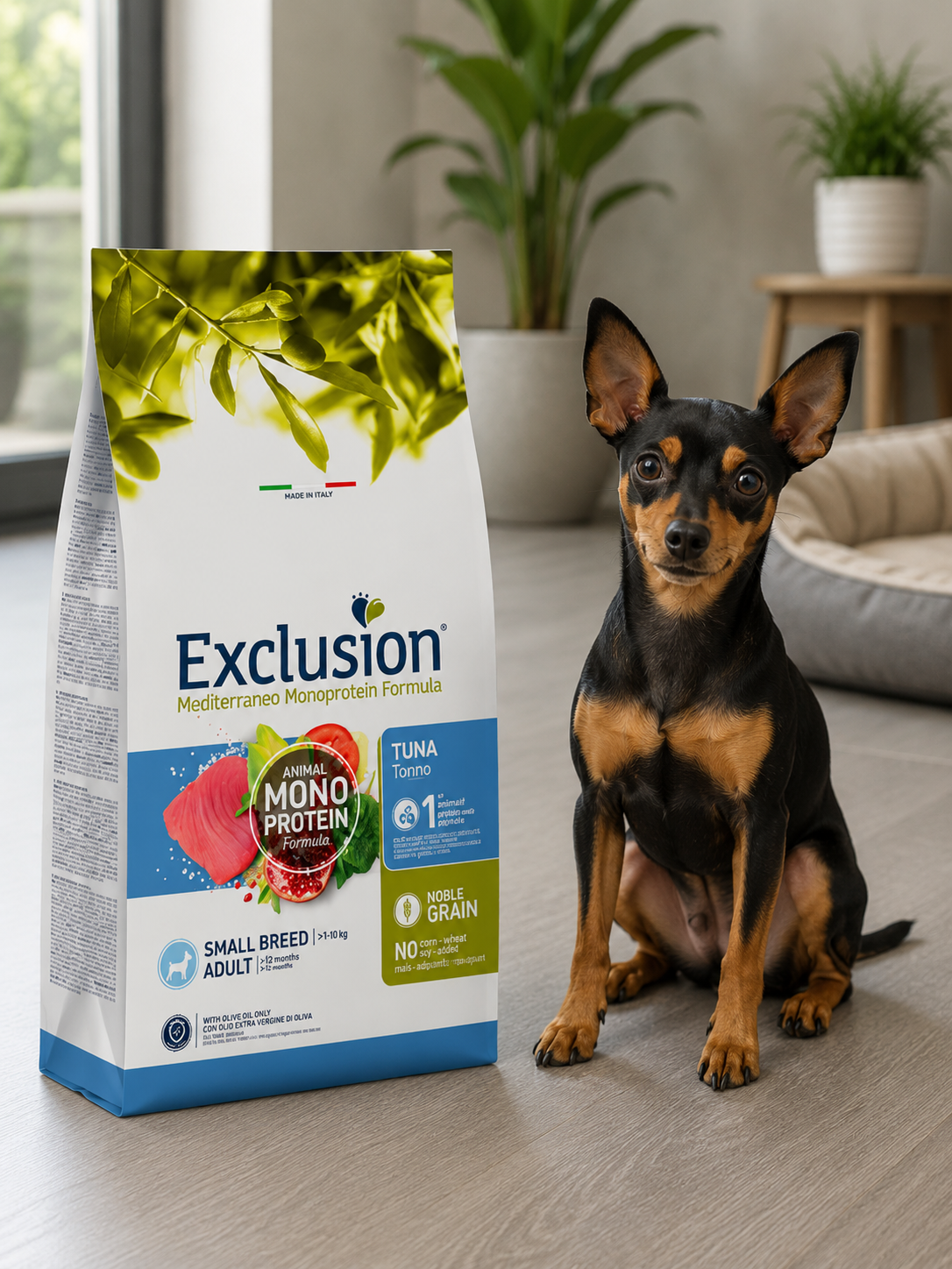 🐾 Exclusion Tuna Monoprotein – מזון יבש לכלבים בוגרים מגזע קטן 🐶🐟