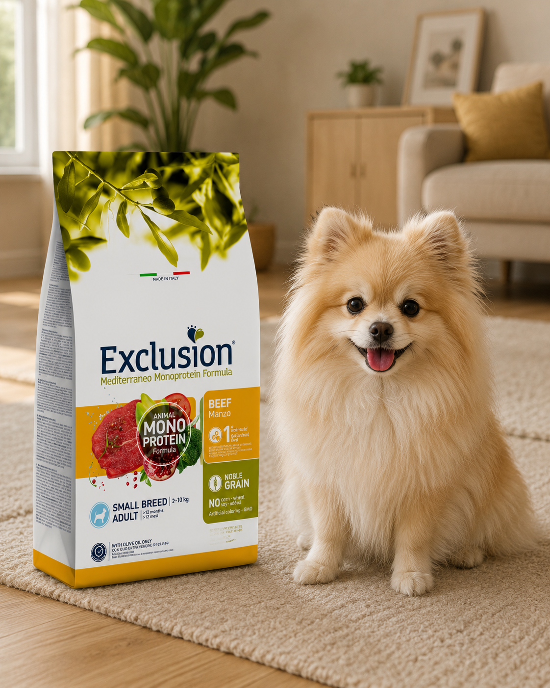 🐾 Exclusion Beef Monoprotein – מזון יבש לכלבים בוגרים מגזע קטן 🐶🥩