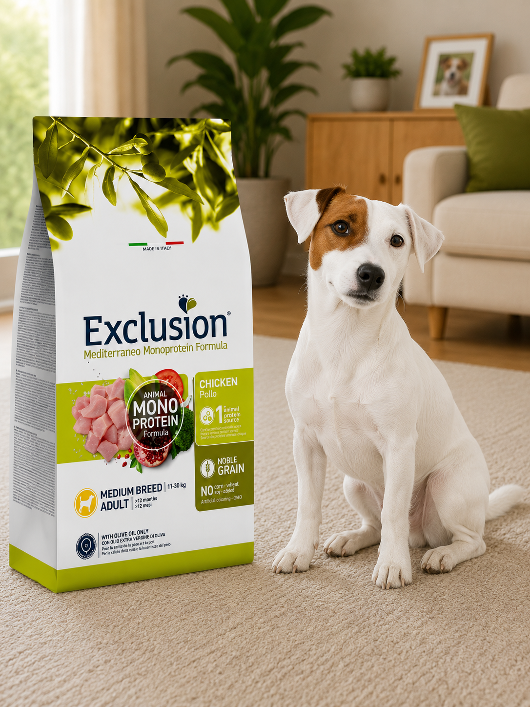 🐾 Exclusion Chicken Monoprotein – מזון יבש לכלבים בוגרים מגזע בינוני 🐶🐔