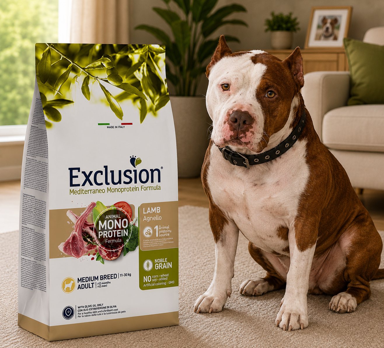 🐾 Exclusion Lamb Monoprotein – מזון יבש לכלבים בוגרים מגזע בינוני 🐶🐑