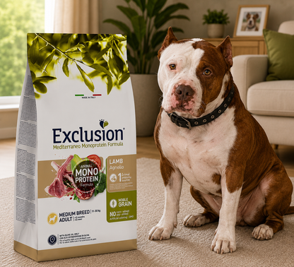 🐾 Exclusion Lamb Monoprotein – מזון יבש לכלבים בוגרים מגזע בינוני 🐶🐑
