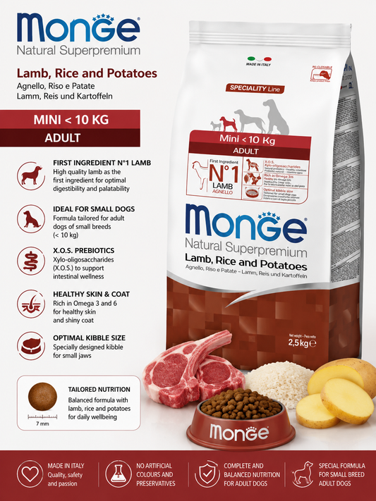 🐶 Monge Natural Superpremium Lamb, Rice & Potatoes Mini Adult