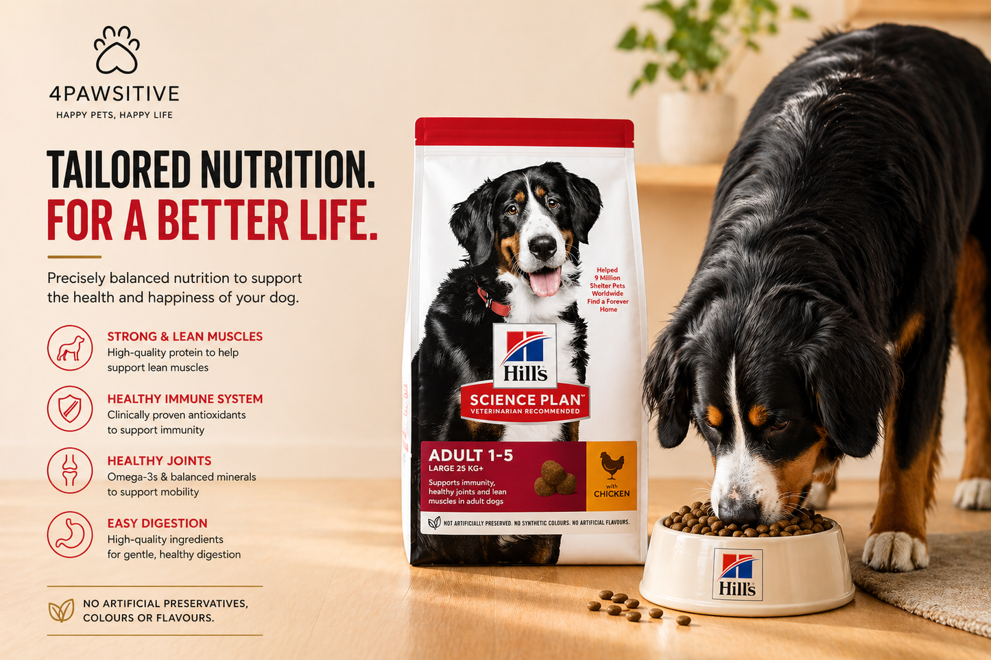 🐶 מזון יבש לכלבים Hill’s Science Plan Adult 1–5 עם עוף