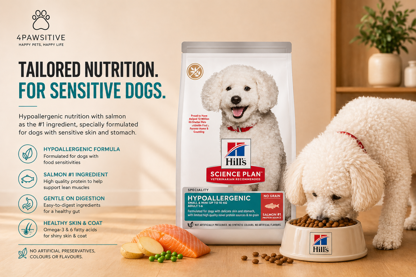 🐶 Hill’s Science Plan Hypoallergenic – סלמון (ללא דגנים)