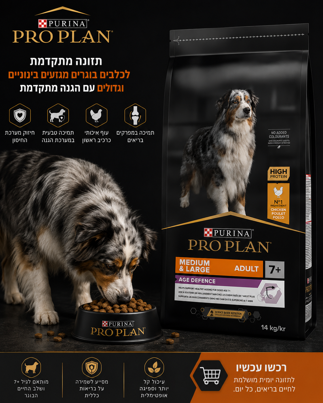🐶 Purina Pro Plan Medium & Large Adult 7+ Age Defence