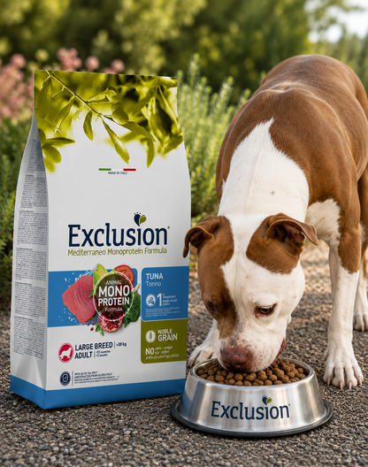 🐾 Exclusion Tuna Monoprotein – מזון יבש לכלבים בוגרים מגזע גדול 🐶🐟