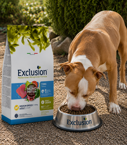 🐾 Exclusion Tuna Monoprotein – מזון יבש לכלבים בוגרים מגזע בינוני 🐶🐟