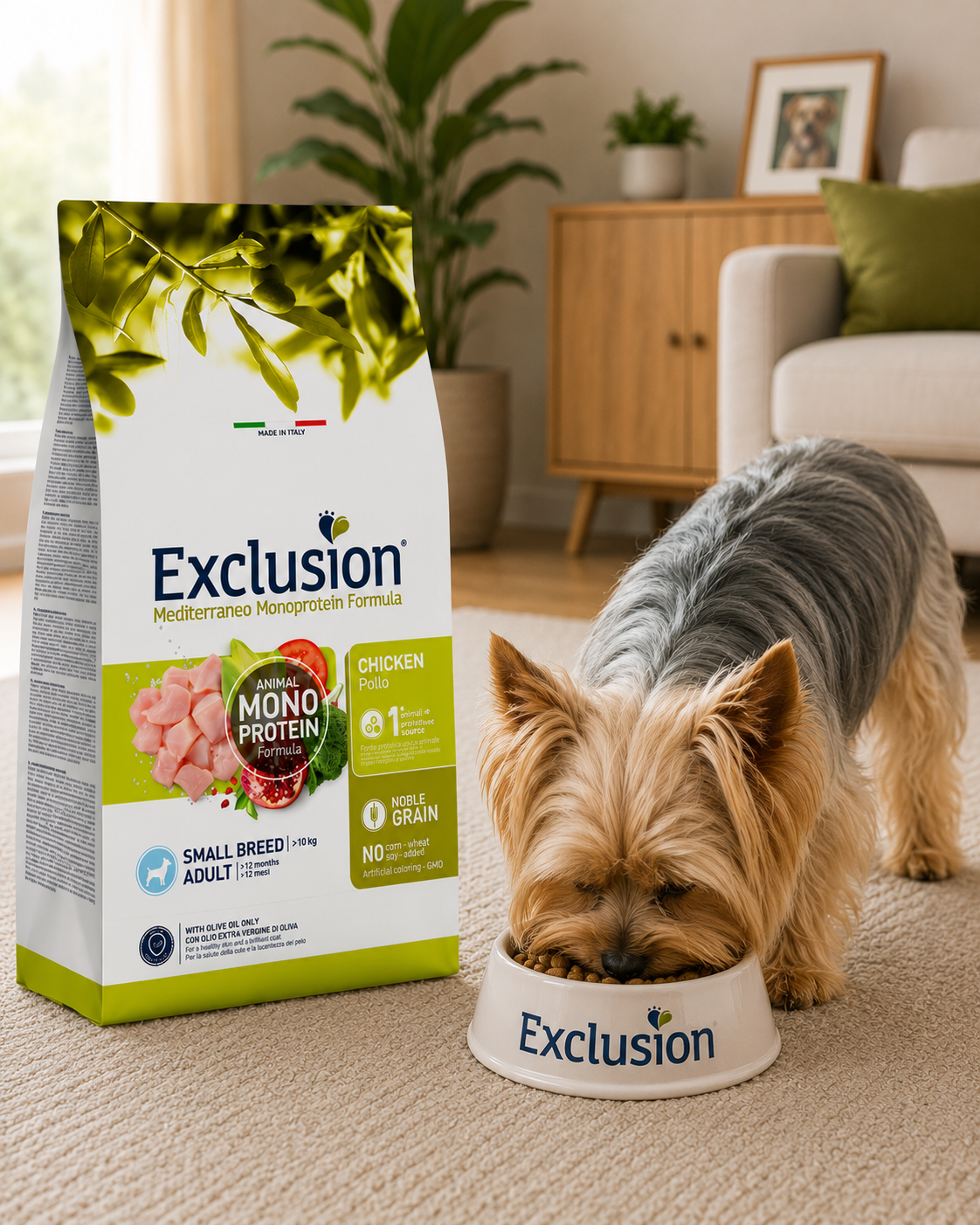 🐾 Exclusion Chicken Monoprotein – מזון יבש לכלבים בוגרים מגזע קטן 🐶🐔