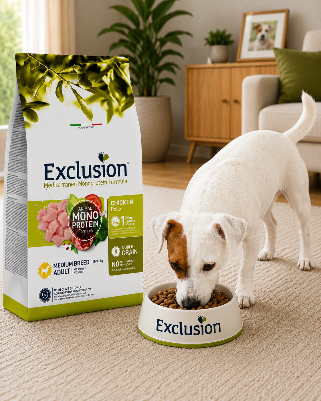 🐾 Exclusion Chicken Monoprotein – מזון יבש לכלבים בוגרים מגזע בינוני 🐶🐔
