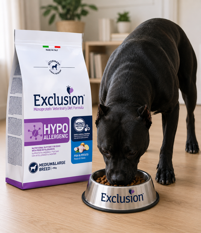 🐾 Exclusion Hypoallergenic Fish &amp; Potato – מזון יבש היפואלרגני לכלבים מגזע בינוני וגדול 🐶🐟