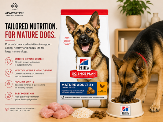 🐶 Hill’s Science Plan Mature Adult 6+ לכלבים גדולים עם עוף