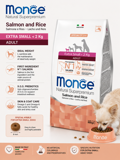 🐶 Monge Natural Superpremium Salmon & Rice Extra Small Adult