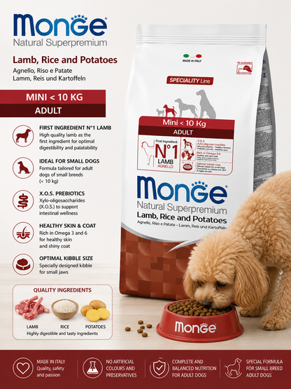 🐶 Monge Natural Superpremium Lamb, Rice & Potatoes Mini Adult